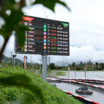 Tabellone della pista di karting all'aperto Cazis