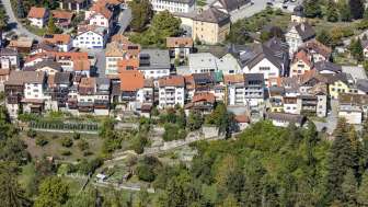 La parte vecchia del villaggio di Thusis La parte vecchia del villaggio di Thusis
