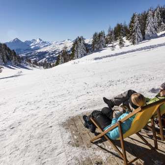 La vista dal rifugio Feldis in inverno