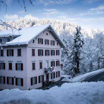 Il ristorante Beverin in inverno
