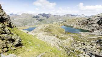 I laghi Schwarzsee sopra la Valle Madrisa nell'Avers