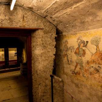 Le pitture murali originali nella Stoffelhaus sono ben conservate