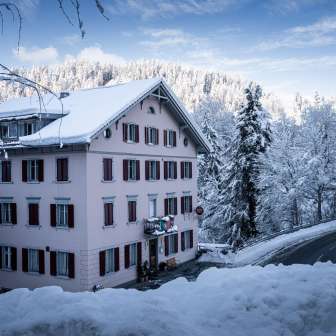 Il ristorante Beverin in inverno