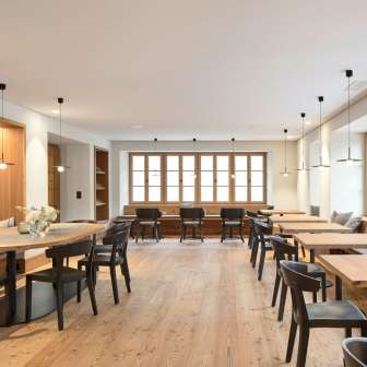 Il ristorante dell'Hotel Post ad Andeer