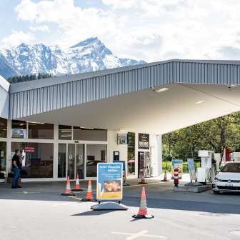 L'area di servizio autostradale Viamala a Thusis