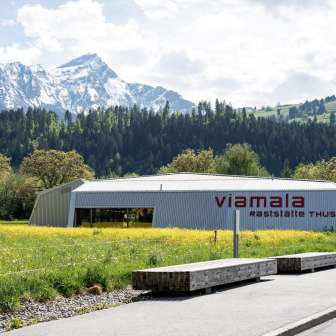 L'area di servizio autostradale Viamala a Thusis