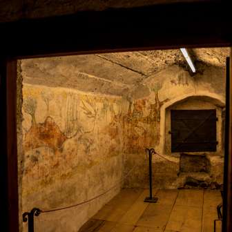 Le pitture murali originali nella Stoffelhaus sono ben conservate