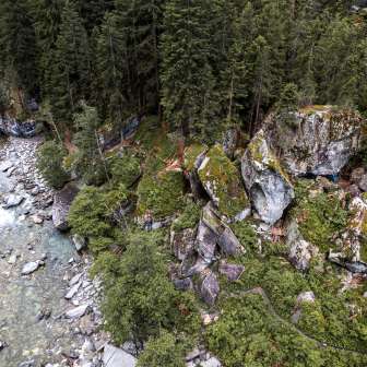 Veduta aerea del Magic Wood presso Ausserferrera
