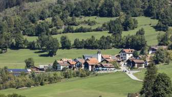 Il villaggio di Pignia in estate Il villaggio di Pignia in estate