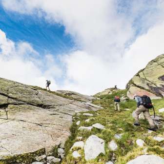 Il sentiero escursionistico tra Hinterrhein e il rifugio Zapporthütte CAS
