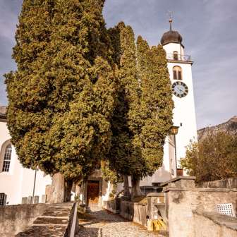 Salita alla chiesa riformata di Andeer